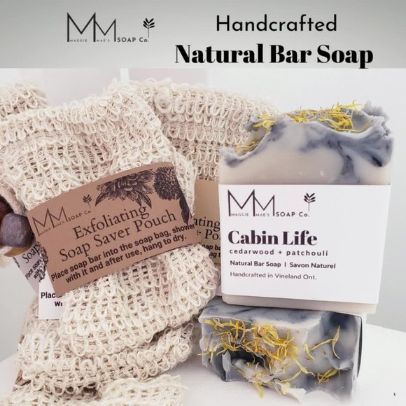 Natural Handcrated in Canada Soap + Sisal Pouch - Picture 1 of 2